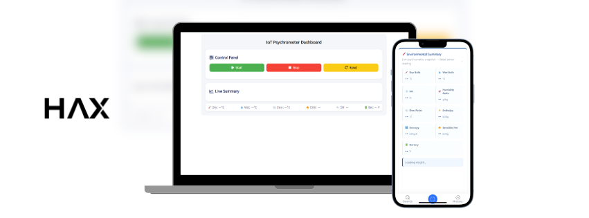 IoT psychrometer monitoring dashboard