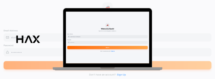 Student account sign-in portal displayed on a laptop